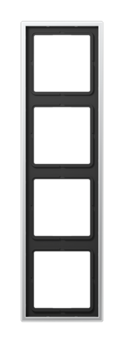 Рамка 4 поста JUNG LS METAL, алюминий