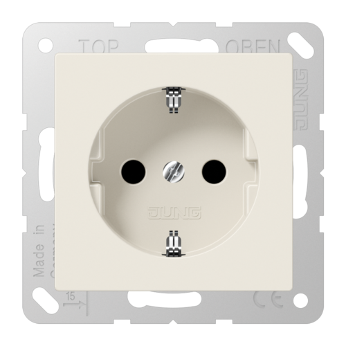 Розетка JUNG AS 500, скрытый монтаж, с заземлением, бежевый