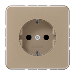 Розетка JUNG CD 500, скрытый монтаж, с заземлением, золотая бронза