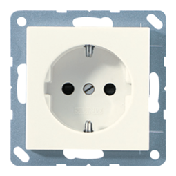 Розетка JUNG ECO PROFI, скрытый монтаж, с заземлением, со шторками, бежевый