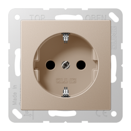 Розетка JUNG A 500, скрытый монтаж, с заземлением, шампань