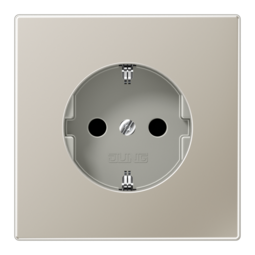 Розетка JUNG LS METAL, скрытый монтаж, с заземлением, стальной